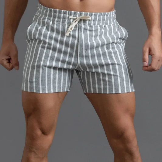 Men Clothing 2026, New Cotton Sports Shorts, Men's Quarter Pants Vertical Stripe Couple Pants Fitness, Running Casual, Shorts