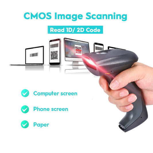Bluetooth Hand held Barcode QR code Scanner,1D 2D 500m Transmission Distance
