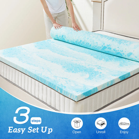 MCQ 2 Inch Soft Bed mattress Full Size, Memory Foam Gel ,Breathable Cooling ,Soft Bed Topper