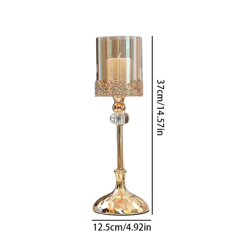 Crystal Candle Holder, Luxury Wedding Party Festival, Christmas Romantic, Dining Table Centerpiece Candlestick Home Decoration