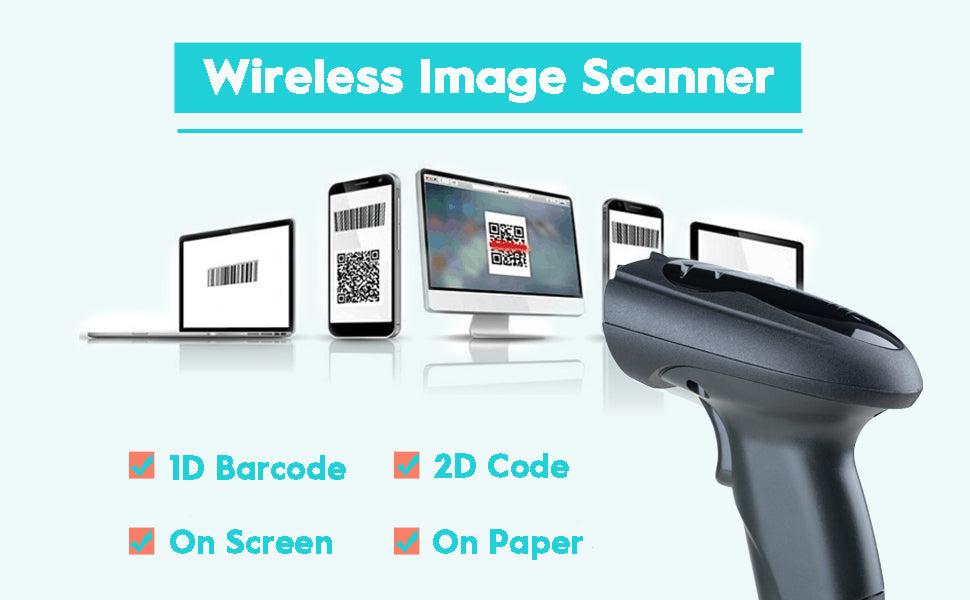 Bluetooth Hand held Barcode  QR code Scanner,1D 2D 500m Transmission Distance