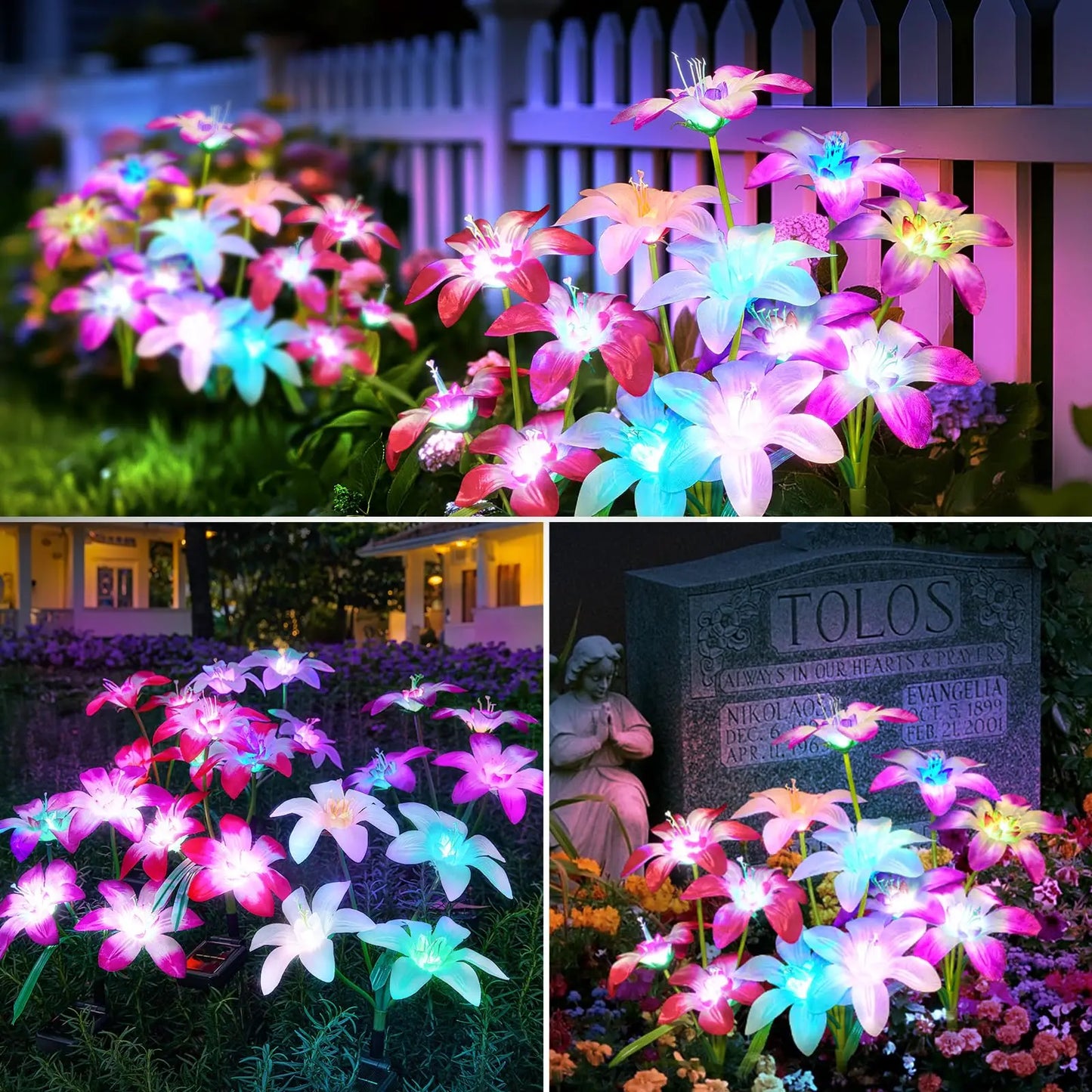 7 Color Changing Waterproof Solar Lily Flower Light