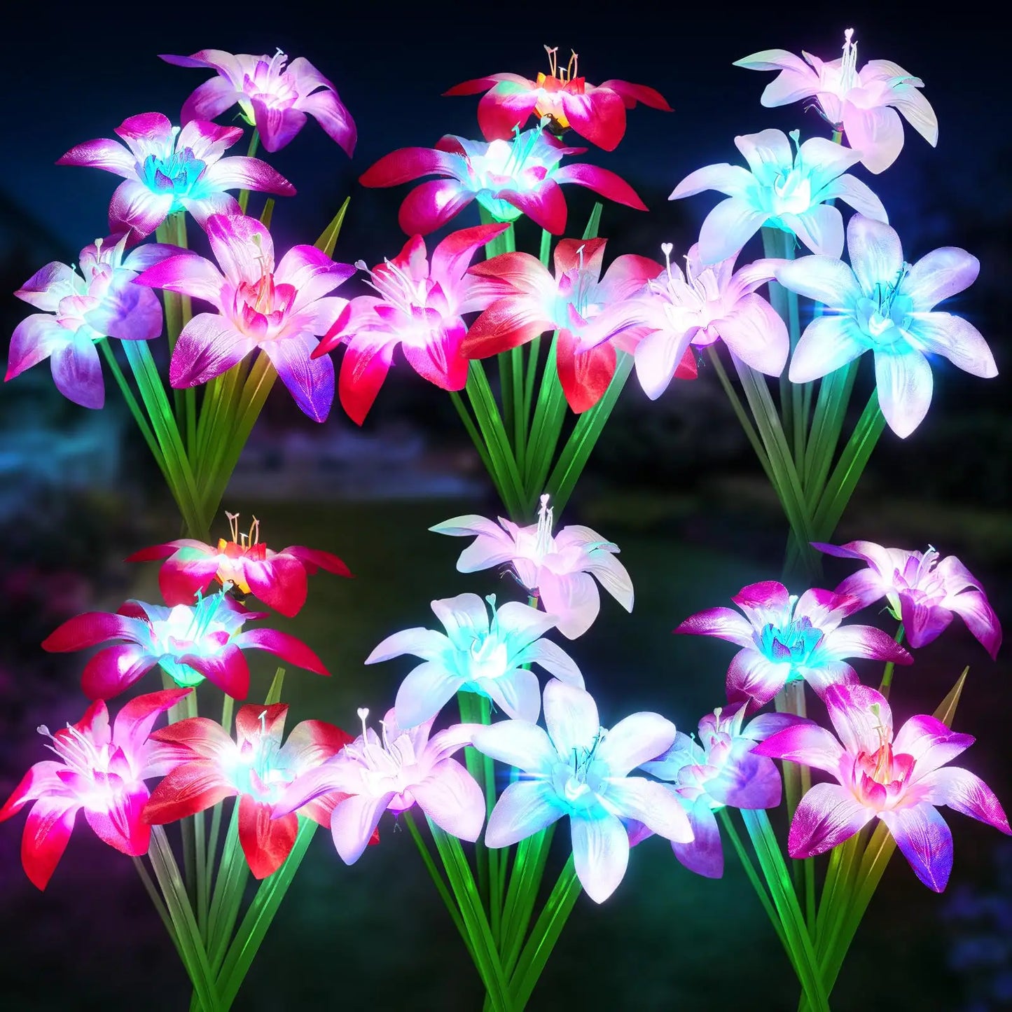 7 Color Changing Waterproof Solar Lily Flower Light