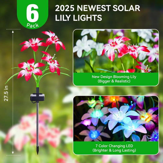 7 Color Changing Waterproof Solar Lily Flower Light