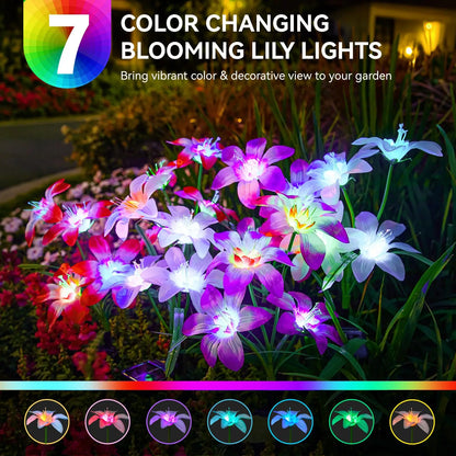 7 Color Changing Waterproof Solar Lily Flower Light