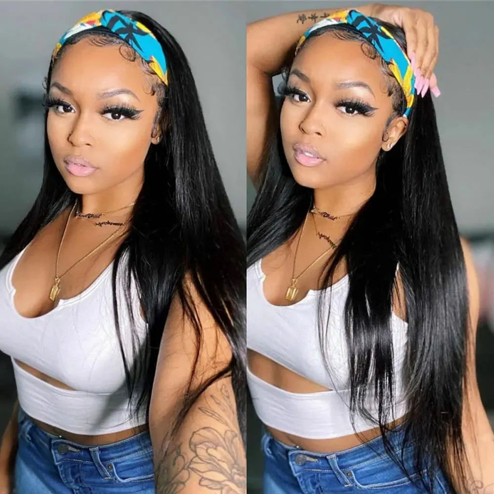 Jerry Curly Half Wig Human Hair Seamless Kinky Curly 3 In 1 Half Wig  Glueless  Heandband Clip In Wig No Sew In Black Color