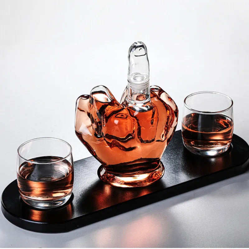 Novelty Finger Whiskey Decanter for Liquor, Scotch, Bourbon Alcohol Bottle, Unique Liquor Bar and Party Decorations
