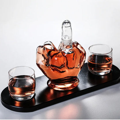 Novelty Finger Whiskey Decanter for Liquor, Scotch, Bourbon Alcohol Bottle, Unique Liquor Bar and Party Decorations