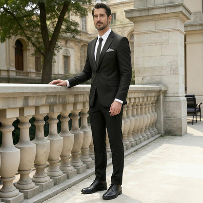 Men's Slim Fit  Business Suit 2-Piece Jacket & Pant Suit