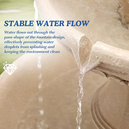 Large Cascading, Resin, Floor Standing Water Fountain, With Pump For Indoor Outdoor Patio Yard, Home Garden Decor
