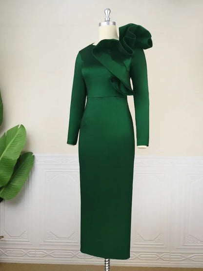 Elegant Prom Dresses, plus Size Elegant Party Dress ,Lotus leaf one-step Luxury Long Evening Dress