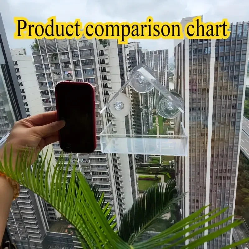 Transparent Bird Feeder Birds House for Outdoor Window, Feeder with Strong Suction Cups for Wild Birds, Cardinal Bluebird
