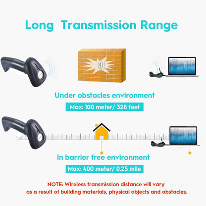 Bluetooth Hand held Barcode  QR code Scanner,1D 2D 500m Transmission Distance
