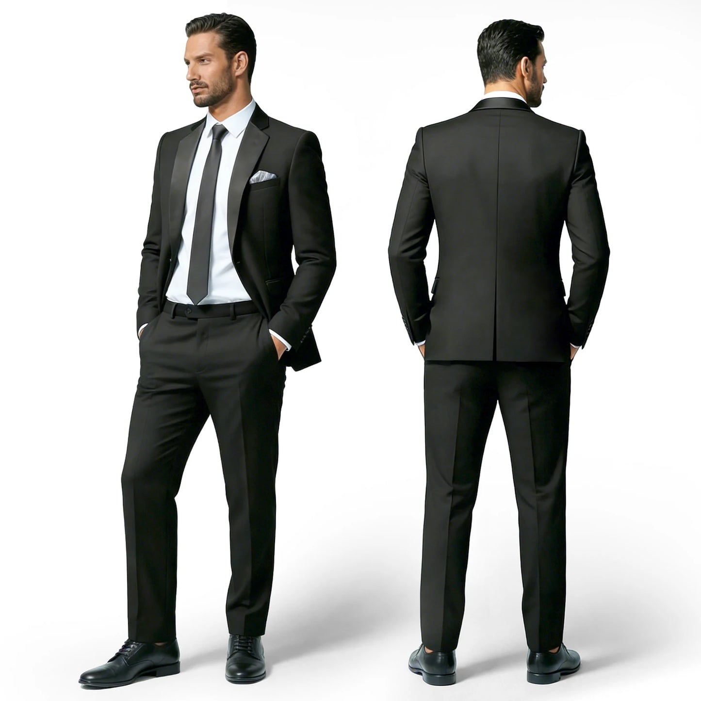 Men's Slim Fit  Business Suit 2-Piece Jacket & Pant Suit