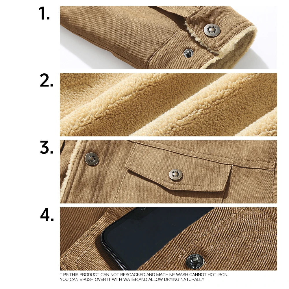 Men's Winter Jackets  Waterproof Fleece Lined High Quality Multi-color Coat Comfortable Casual Outerwear US Size