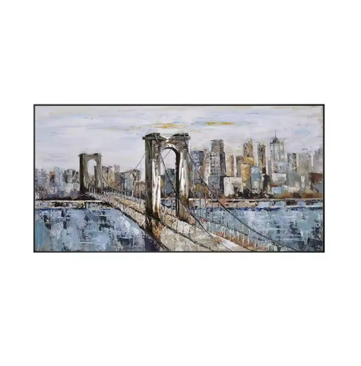 Modern Abstract Painting, Thick Texture, Handmade Canvas Art, New York City Handpainted, Home Wall Decor Oil Paintings Unframed