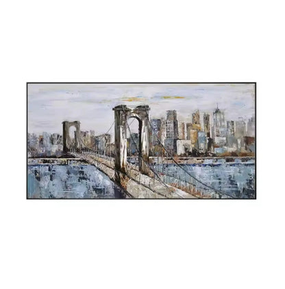 Modern Abstract Painting, Thick Texture, Handmade Canvas Art, New York City Handpainted, Home Wall Decor Oil Paintings Unframed