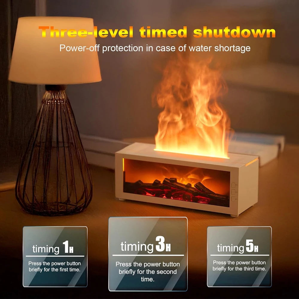 300ml Fireplace Flame Diffuser  Remote Control, 7 Soothing Colors, Timer & Auto-Off for Home Aromatherapy, Unique Christmas or H