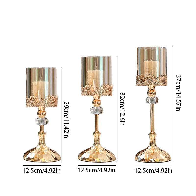 Crystal Candle Holder, Luxury Wedding Party Festival, Christmas Romantic, Dining Table Centerpiece Candlestick Home Decoration