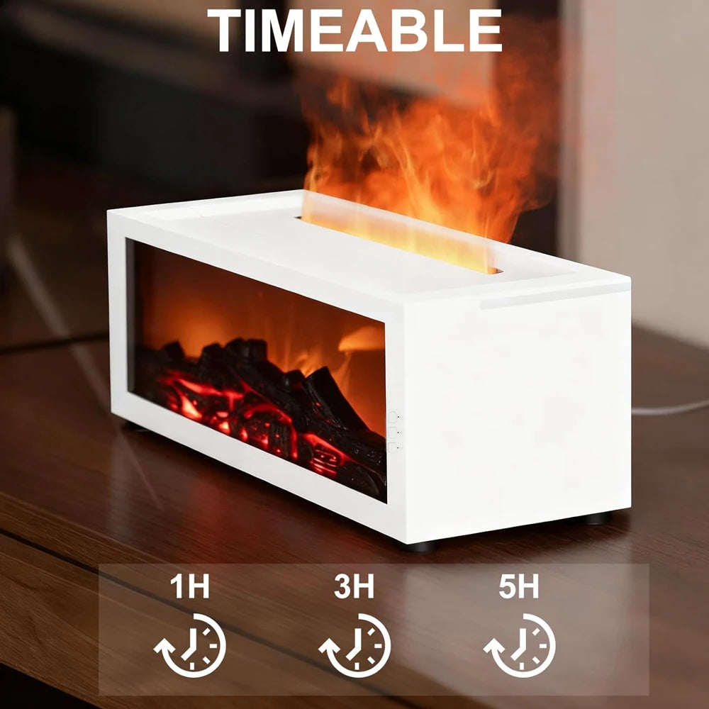 300ml Fireplace Flame Diffuser  Remote Control, 7 Soothing Colors, Timer & Auto-Off for Home Aromatherapy, Unique Christmas or H