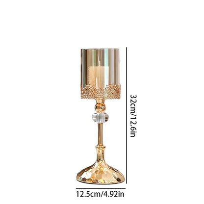 Crystal Candle Holder, Luxury Wedding Party Festival, Christmas Romantic, Dining Table Centerpiece Candlestick Home Decoration