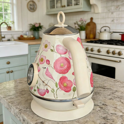 1.7L Retro Paint Electrc Kettle With Temperature Display, Boiling Water Auto Power Off, Stainless Steel Teapot Kitchen Tools