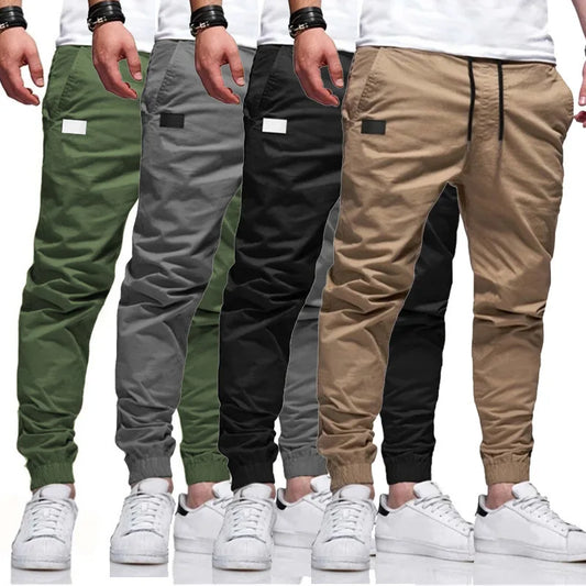 Men's Casual Sweatpants, Jogger Cargo Harem, Pencil Trousers, Multi-pocket