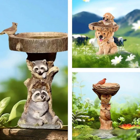 Garden Resin Craft Decoration, Small Birds and Animals Feeder for all small birds. Outdoor  Handmade  Crafts Decoration Ornaments