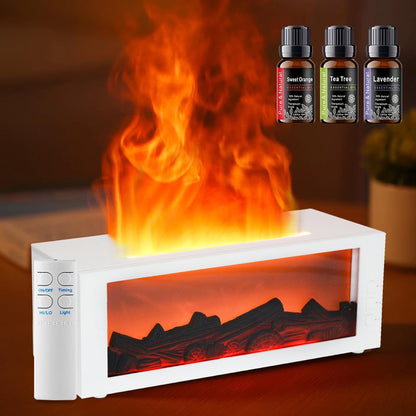 300ml Fireplace Flame Diffuser  Remote Control, 7 Soothing Colors, Timer & Auto-Off for Home Aromatherapy, Unique Christmas or H