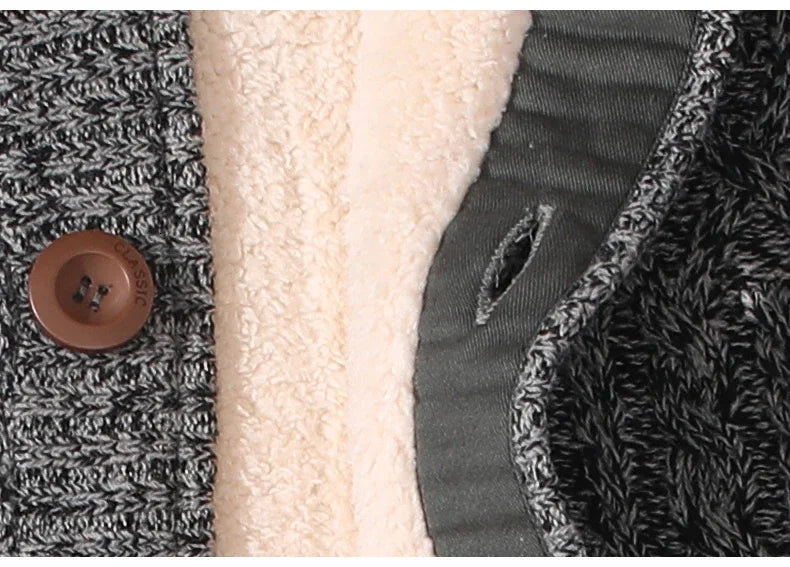 Male Winter Cardigan, Thicken, Warm, Wool, Cashmere Winter Sweater