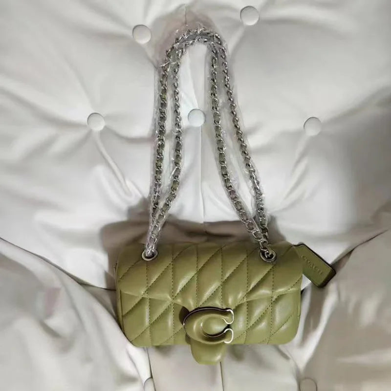High-quality diamond pattern chain bag, single shoulder messenger bag, small square bag Spring and summer bag