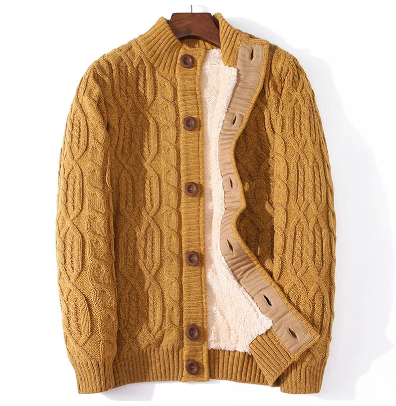 Male Winter Cardigan, Thicken, Warm, Wool, Cashmere Winter Sweater