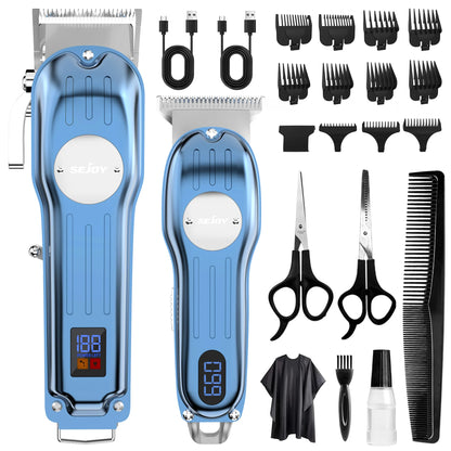 Sejoy Rechargeable Hair Clipper Combo, Professional Electric Hair Trimmer, Cordless Haircut Machine Kits for Barber