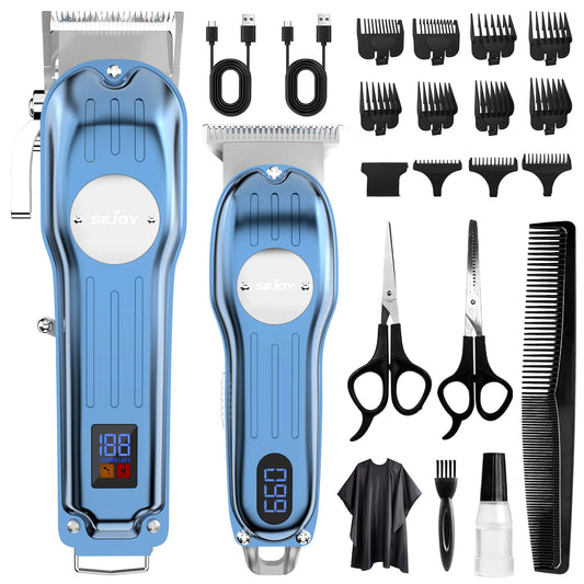 Sejoy Rechargeable Hair Clipper Combo, Professional Electric Hair Trimmer, Cordless Haircut Machine Kits for Barber