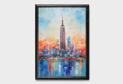 Modern Abstract Painting, Thick Texture, Handmade Canvas Art, New York City Handpainted, Home Wall Decor Oil Paintings Unframed