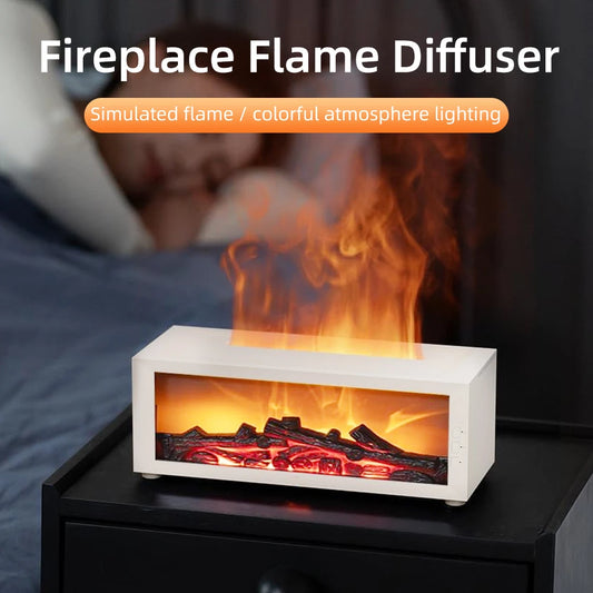 300ml Fireplace Flame Diffuser  Remote Control, 7 Soothing Colors, Timer & Auto-Off for Home Aromatherapy, Unique Christmas or H