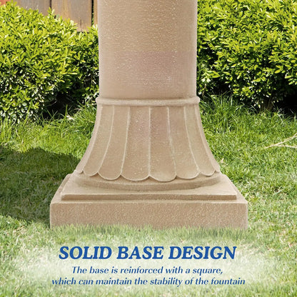 Large Cascading, Resin, Floor Standing Water Fountain, With Pump For Indoor Outdoor Patio Yard, Home Garden Decor