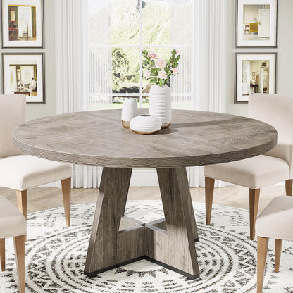 Tribesigns Round Dining Table for 4, 47 Inch Farmhouse Kitchen Table ,Small Kitchen Table Dining Room