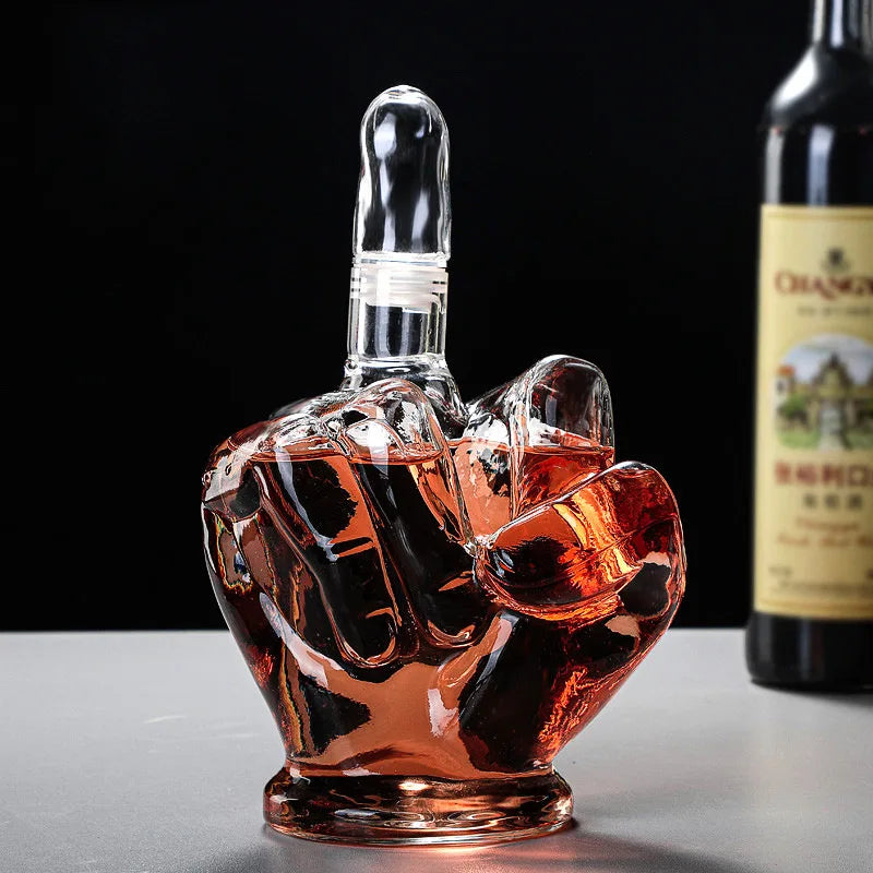 Novelty Finger Whiskey Decanter for Liquor, Scotch, Bourbon Alcohol Bottle, Unique Liquor Bar and Party Decorations