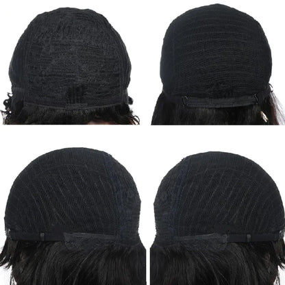 black pixie cut, machine made wig for women, 6inch 99j 1b30 color pixie straight human hair wig 150% density wig