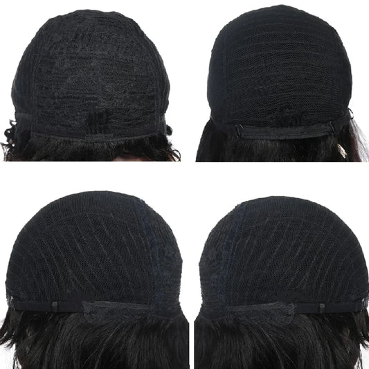 black pixie cut, machine made wig for women, 6inch 99j 1b30 color pixie straight human hair wig 150% density wig