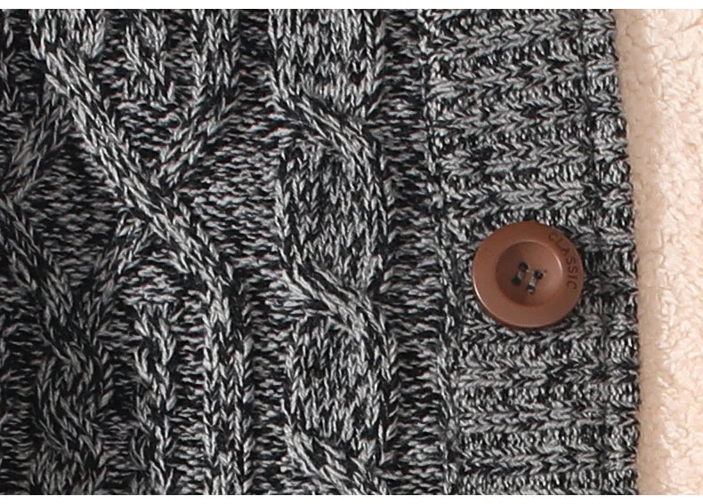 Male Winter Cardigan, Thicken, Warm, Wool, Cashmere Winter Sweater