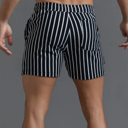 Men Clothing 2026, New Cotton Sports Shorts, Men's Quarter Pants Vertical Stripe Couple Pants Fitness, Running Casual,  Shorts