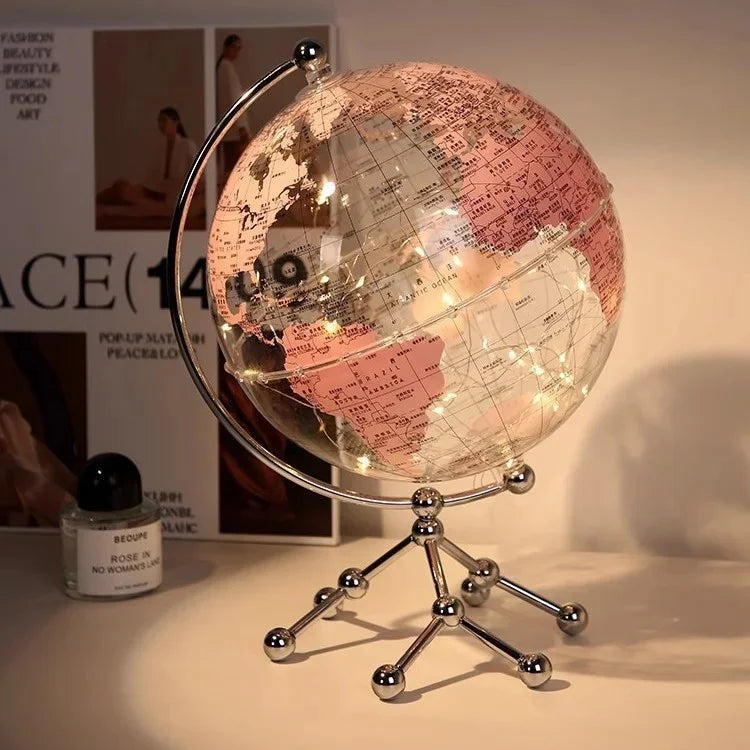 Luxury Modern Globe Ornament With Sailboat Accent, Elegant Metal Sculpture For Living Room ,TV Stand ,Wine, Cabinet, Office Desk
