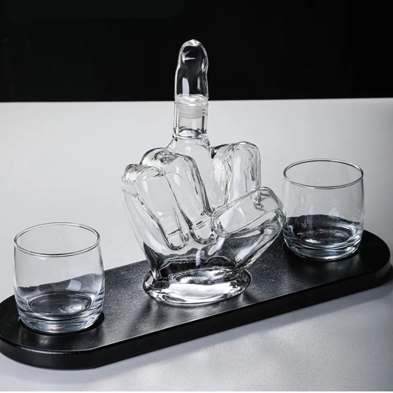 Novelty Finger Whiskey Decanter for Liquor, Scotch, Bourbon Alcohol Bottle, Unique Liquor Bar and Party Decorations