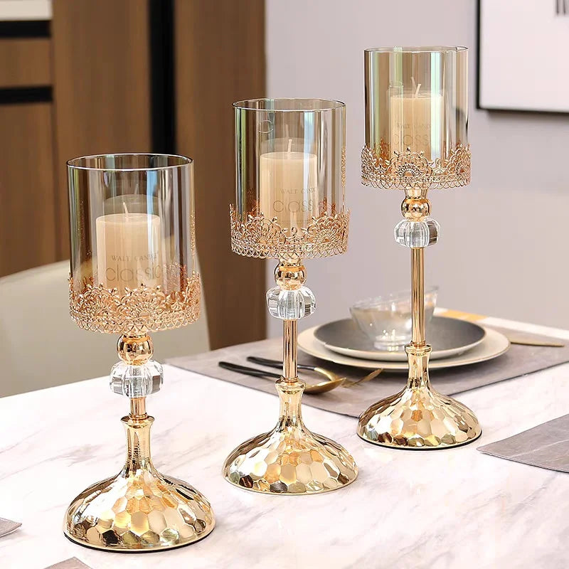Crystal Candle Holder, Luxury Wedding Party Festival, Christmas Romantic, Dining Table Centerpiece Candlestick Home Decoration