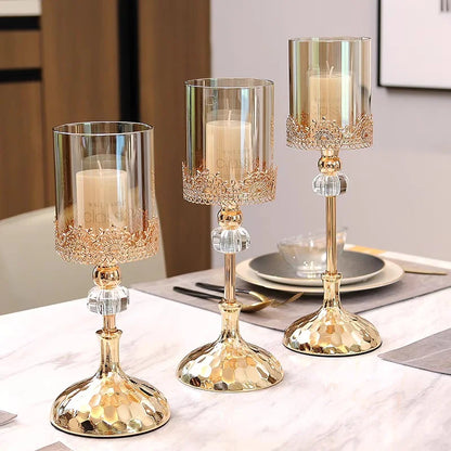Crystal Candle Holder, Luxury Wedding Party Festival, Christmas Romantic, Dining Table Centerpiece Candlestick Home Decoration