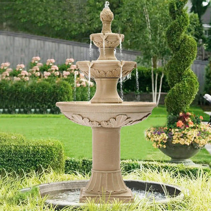 Large Cascading, Resin, Floor Standing Water Fountain, With Pump For Indoor Outdoor Patio Yard, Home Garden Decor