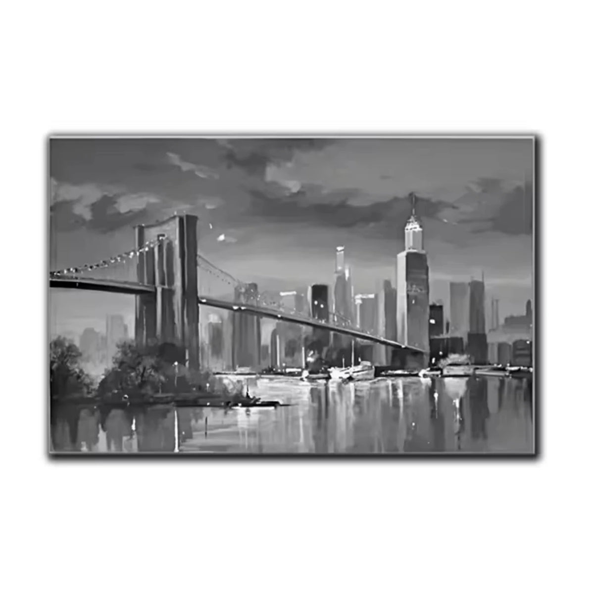 Modern Abstract Painting, Thick Texture, Handmade Canvas Art, New York City Handpainted, Home Wall Decor Oil Paintings Unframed