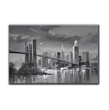 Modern Abstract Painting, Thick Texture, Handmade Canvas Art, New York City Handpainted, Home Wall Decor Oil Paintings Unframed
